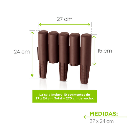 Borde Plastico Para Jardin 2.7 Metros Medidas | Jardineria.io