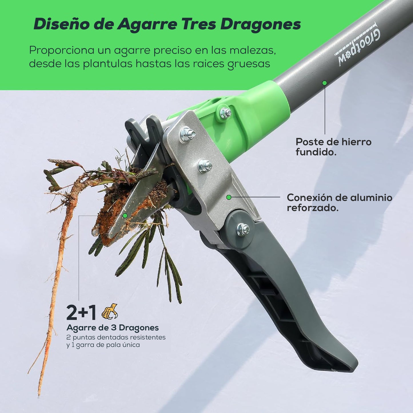 Herramienta extractor de malezas de diente de león