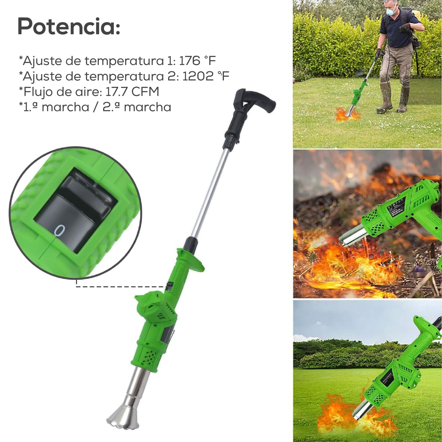 Varita eléctrica quemador de malezas