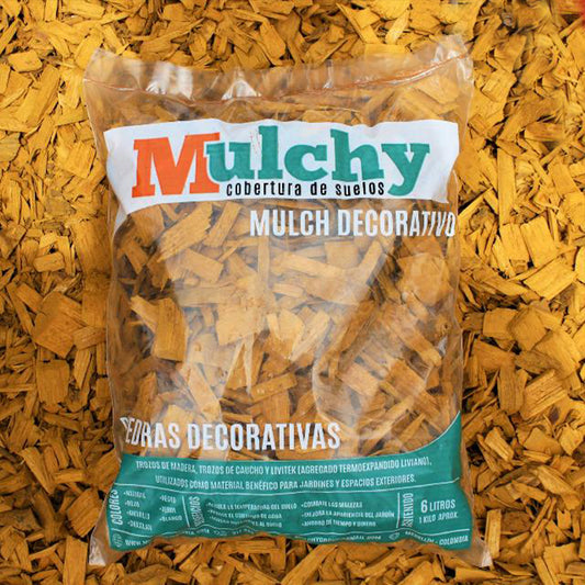 Mulch Amarillo 1 Kg Tapete Orgánico Decorativo.