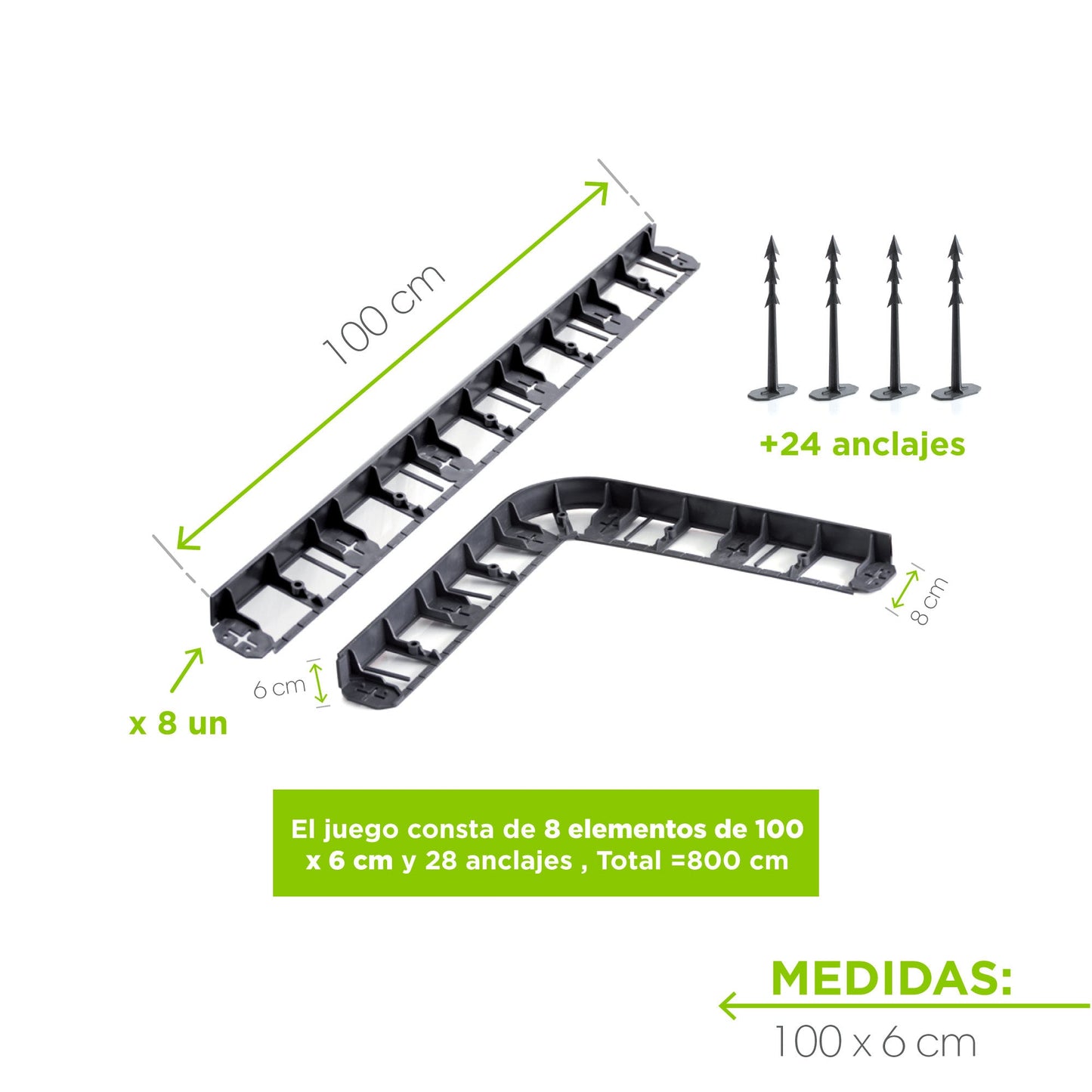 Borde Para Jardín 8 Metros Medidas | Jardineria.io